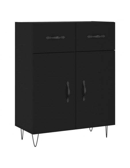 Credenza Nera 69,5x34x180 cm in Legno Multistrato