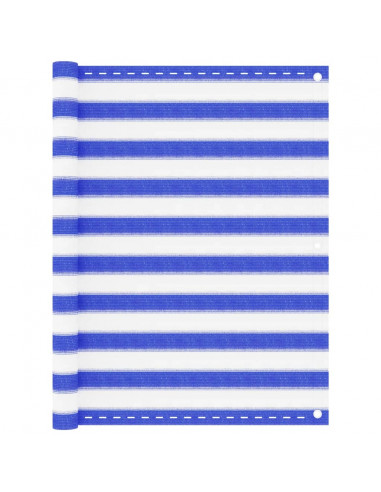 Paravento da Balcone Blu e Bianco 120x500 cm in HDP