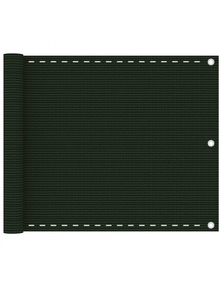 Paravento per Balcone Verde Scuro 75x300 cm in HDPE