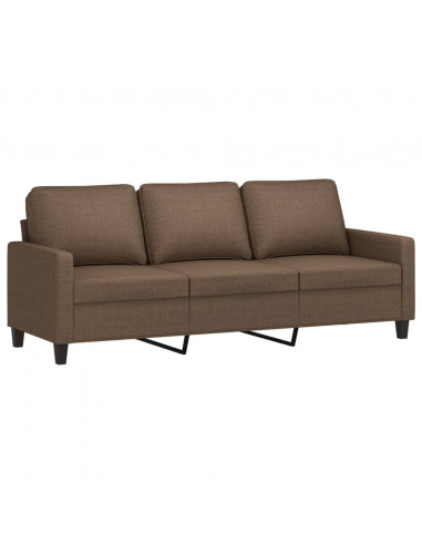 Set di Divani 4 pz con Cuscini Marrone in Tessuto