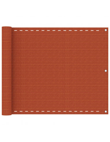 Paravento da Balcone Arancione 75x400 cm in HDPE