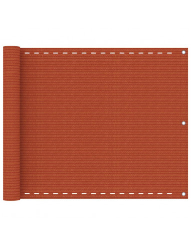 Paravento da Balcone Arancione 75x500 cm in HDPE