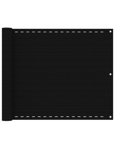 Paravento da Balcone Nero 75x400 cm in HDPE