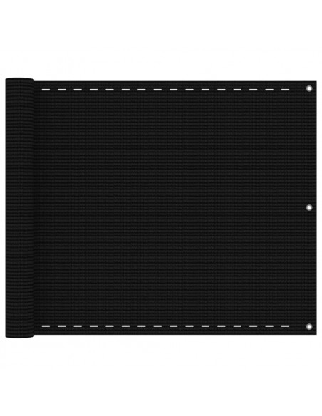 Paravento da Balcone Nero 75x400 cm in HDPE