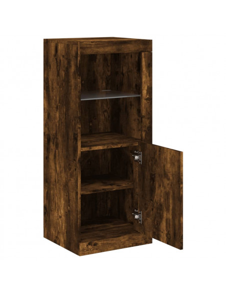 Credenza con Luci LED Rovere Fumo 41x37x100 cm