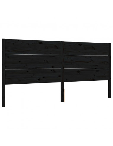 Giroletto con Testiera Nero 200x200 cm in Legno Massello