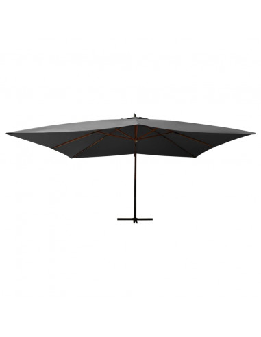 Ombrellone a Sbalzo con Palo in Legno 400x300 cm Antracite