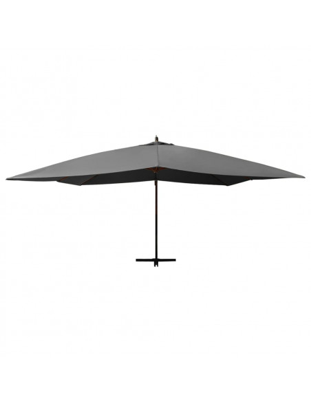 Ombrellone a Sbalzo con Palo in Legno 400x300 cm Antracite