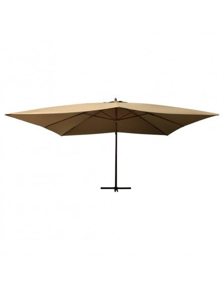 Ombrellone a Sbalzo con Palo in Legno 400x300 cm Tortora