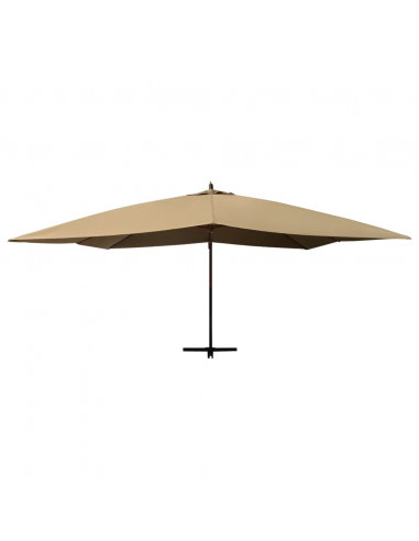 Ombrellone a Sbalzo con Palo in Legno 400x300 cm Tortora