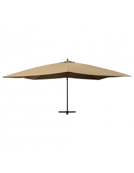 Ombrellone a Sbalzo con Palo in Legno 400x300 cm Tortora