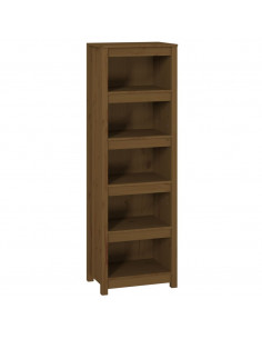 Libreria Marrone Miele 50x35x154 cm in Legno Massello di Pino 2