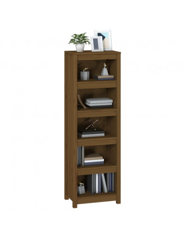 Libreria Marrone Miele 50x35x154 cm in Legno Massello di Pino