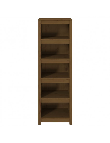 Libreria Marrone Miele 50x35x154 cm in Legno Massello di Pino