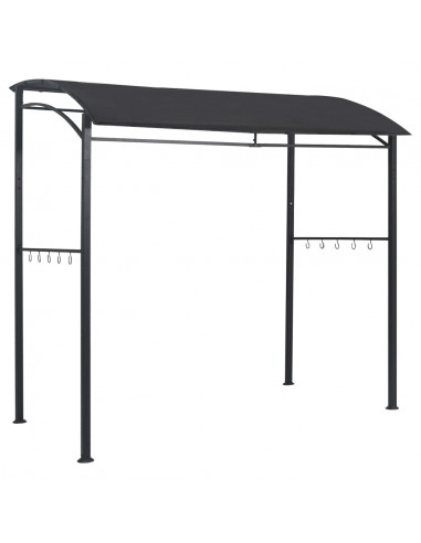 Gazebo per Barbecue 215x150x220 cm Antracite in Acciaio