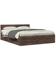 Giroletto Testiera Rovere Marrone 160x200 cm Legno Multistrato 2