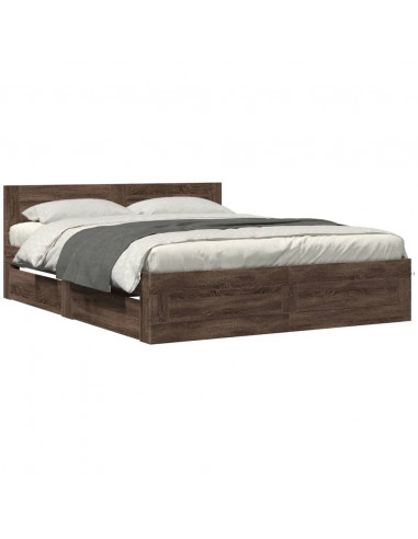 Giroletto Testiera Rovere Marrone 160x200 cm Legno Multistrato