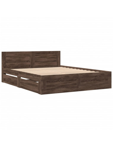 Giroletto Testiera Rovere Marrone 160x200 cm Legno Multistrato