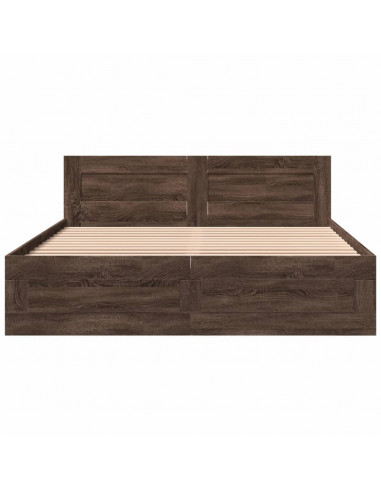 Giroletto Testiera Rovere Marrone 160x200 cm Legno Multistrato