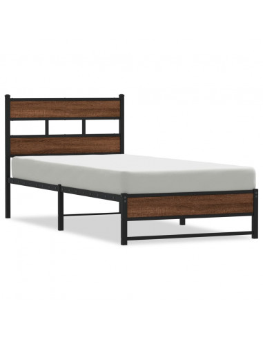 Giroletto senza Materasso in Metallo Rovere Marrone 90x190 cm