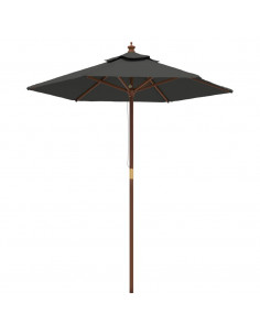 Ombrellone da Giardino con Palo in Legno Antracite 196x231 cm 2