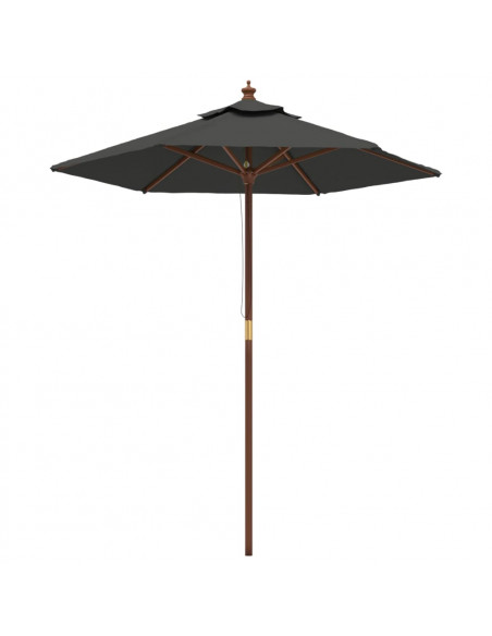 Ombrellone da Giardino con Palo in Legno Antracite 196x231 cm