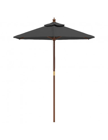 Ombrellone da Giardino con Palo in Legno Antracite 196x231 cm