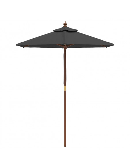 Ombrellone da Giardino con Palo in Legno Antracite 196x231 cm
