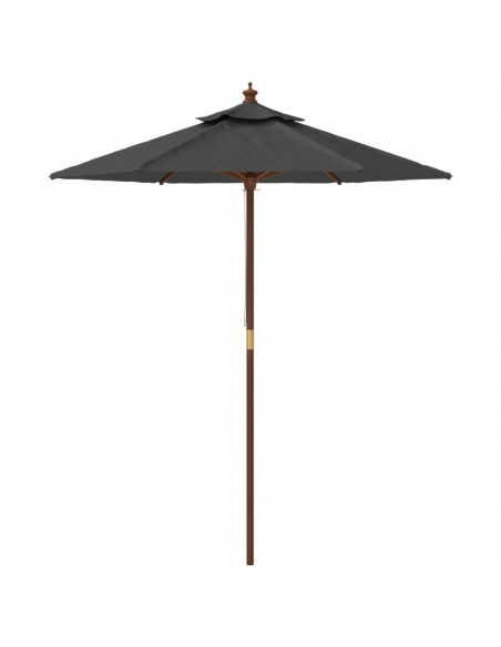 Ombrellone da Giardino con Palo in Legno Antracite 196x231 cm