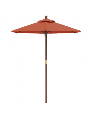Ombrellone da Giardino con Palo in Legno Terracotta 196x231 cm