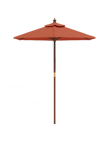 Ombrellone da Giardino con Palo in Legno Terracotta 196x231 cm