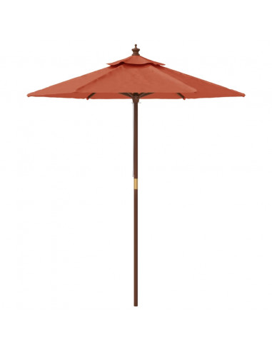 Ombrellone da Giardino con Palo in Legno Terracotta 196x231 cm