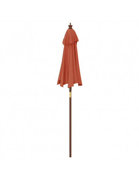 Ombrellone da Giardino con Palo in Legno Terracotta 196x231 cm