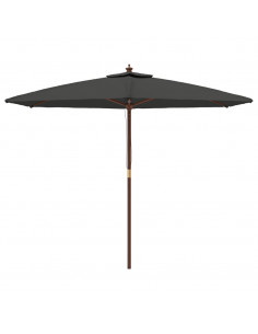 Ombrellone da Giardino con Palo in Legno Antracite 299x240 cm 2