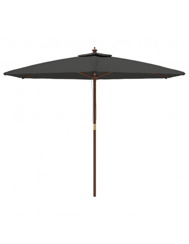 Ombrellone da Giardino con Palo in Legno Antracite 299x240 cm