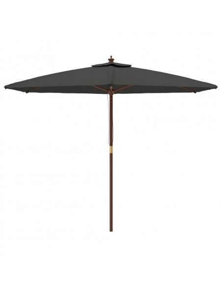 Ombrellone da Giardino con Palo in Legno Antracite 299x240 cm