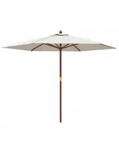 Ombrellone da Giardino con Palo in Legno Sabbia 299x240 cm 2