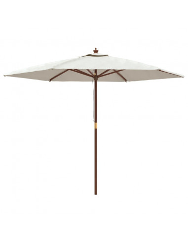 Ombrellone da Giardino con Palo in Legno Sabbia 299x240 cm