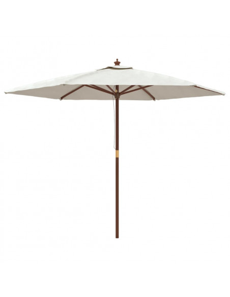 Ombrellone da Giardino con Palo in Legno Sabbia 299x240 cm