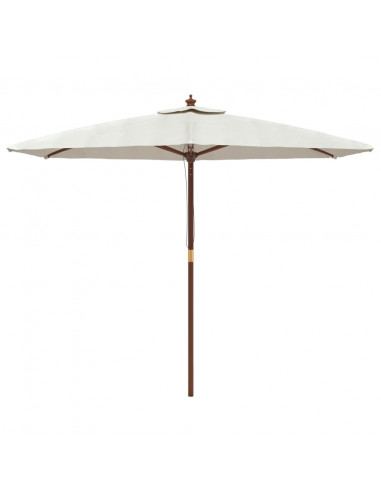 Ombrellone da Giardino con Palo in Legno Sabbia 299x240 cm