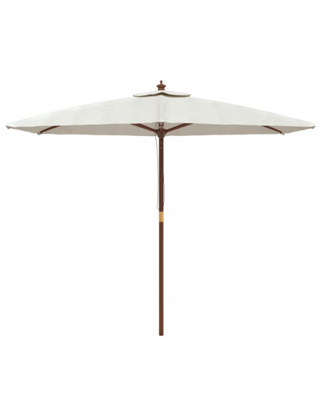 Ombrellone da Giardino con Palo in Legno Sabbia 299x240 cm