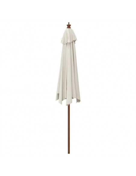 Ombrellone da Giardino con Palo in Legno Sabbia 299x240 cm