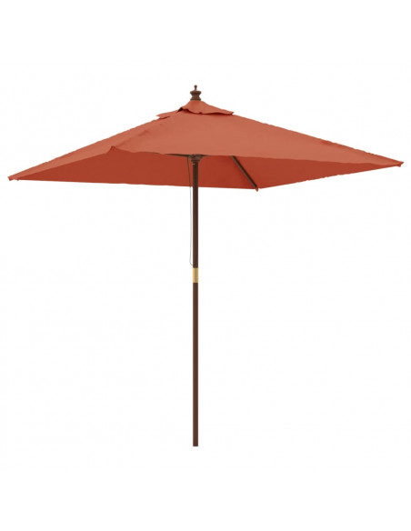 Ombrellone Giardino con Palo in Legno Terracotta 198x198x231 cm