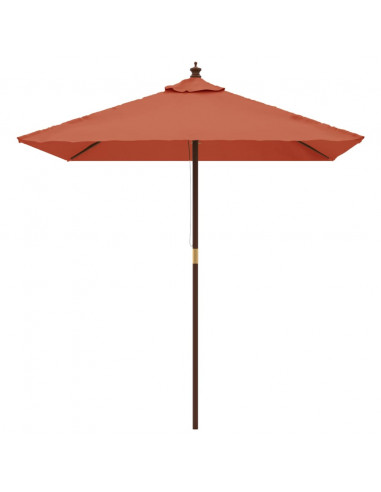 Ombrellone Giardino con Palo in Legno Terracotta 198x198x231 cm