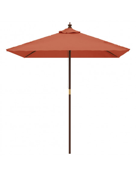 Ombrellone Giardino con Palo in Legno Terracotta 198x198x231 cm