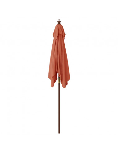 Ombrellone Giardino con Palo in Legno Terracotta 198x198x231 cm