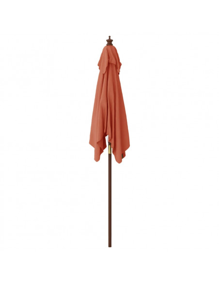 Ombrellone Giardino con Palo in Legno Terracotta 198x198x231 cm