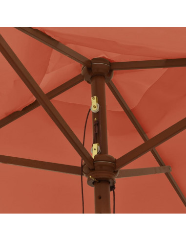 Ombrellone Giardino con Palo in Legno Terracotta 198x198x231 cm