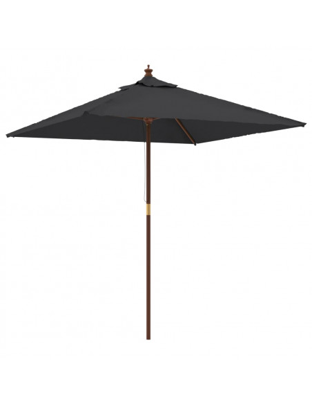 Ombrellone da Giardino con Palo in Legno Nero 198x198x231 cm