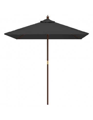 Ombrellone da Giardino con Palo in Legno Nero 198x198x231 cm